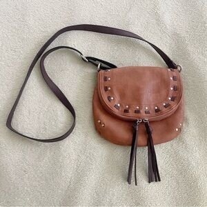 Jessica Simpson Brown Faux Leather Crossbody Bag